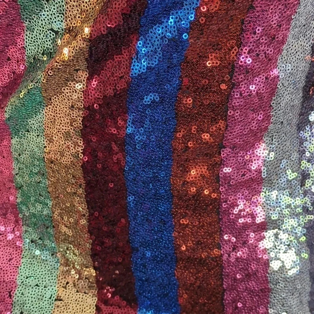 Multicolor Striped Sequin Mini-Dress, Long Sleeve.  LET YOUR PRIDE SHEIN!! - Picture 17 of 17